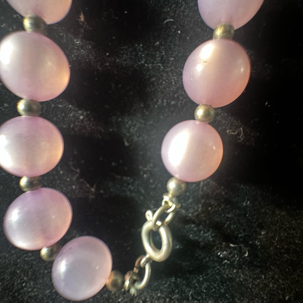 vintage moon glow Lavender Beaded Necklace - Picture 6 of 6